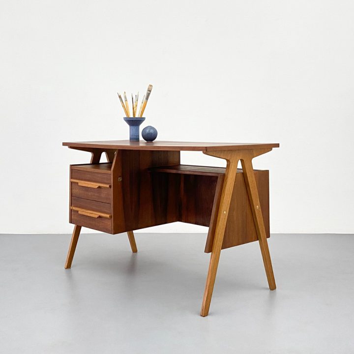 Schreibtisch Eiche Nussbaum- 50er