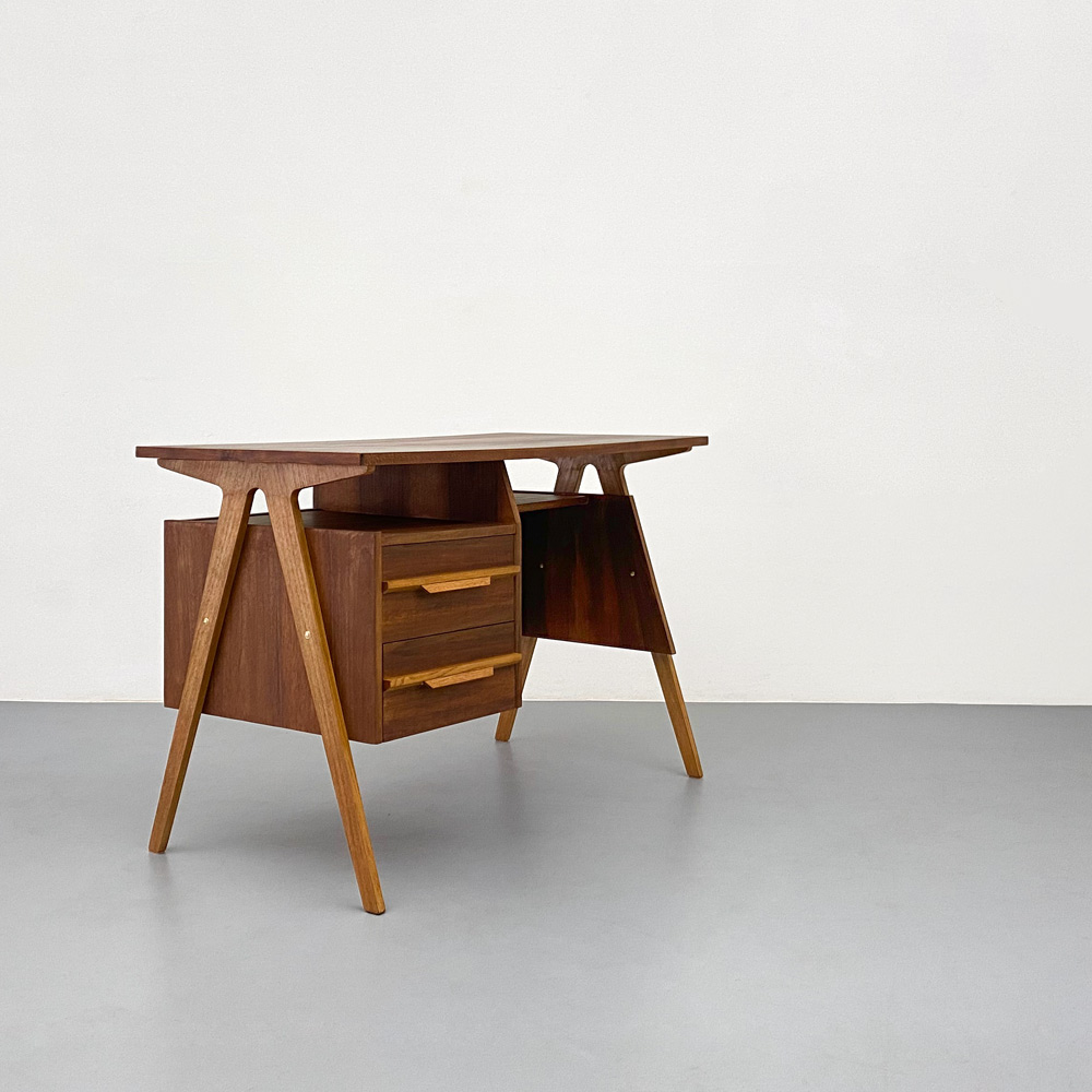 Schreibtisch Eiche Nussbaum- 50er
