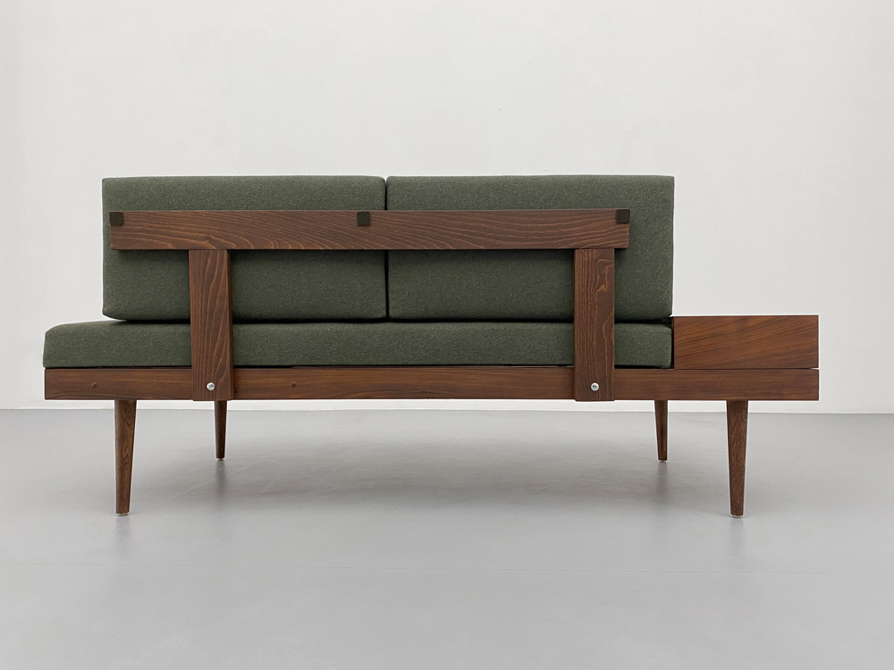 Sofa, Daybed, Vollholz, Mid-century