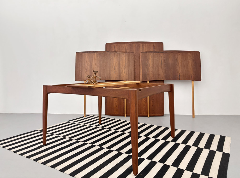 Teakholz Esstisch, Erweiterungsplatten, Svend Åge Madsen