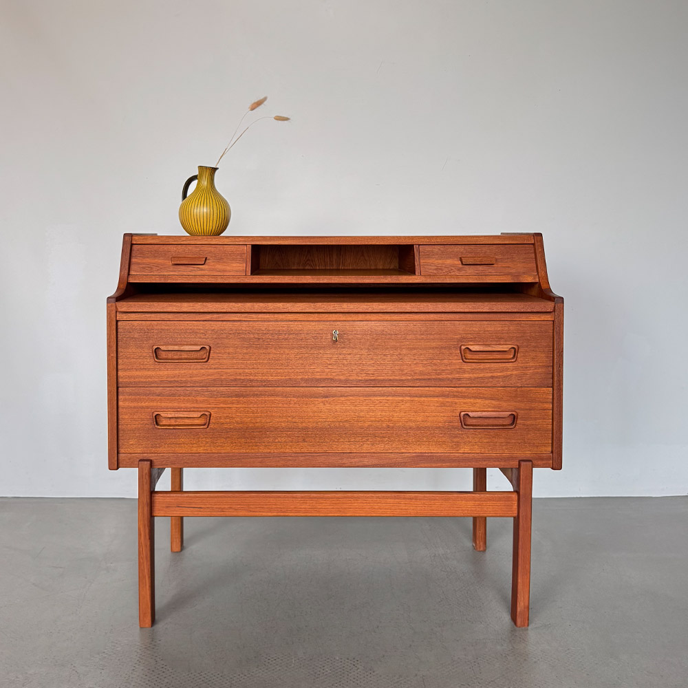 midcentury teak sekretär vintage
