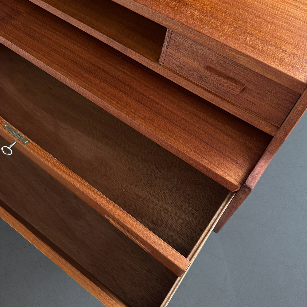teak sekretär schubladen iversen