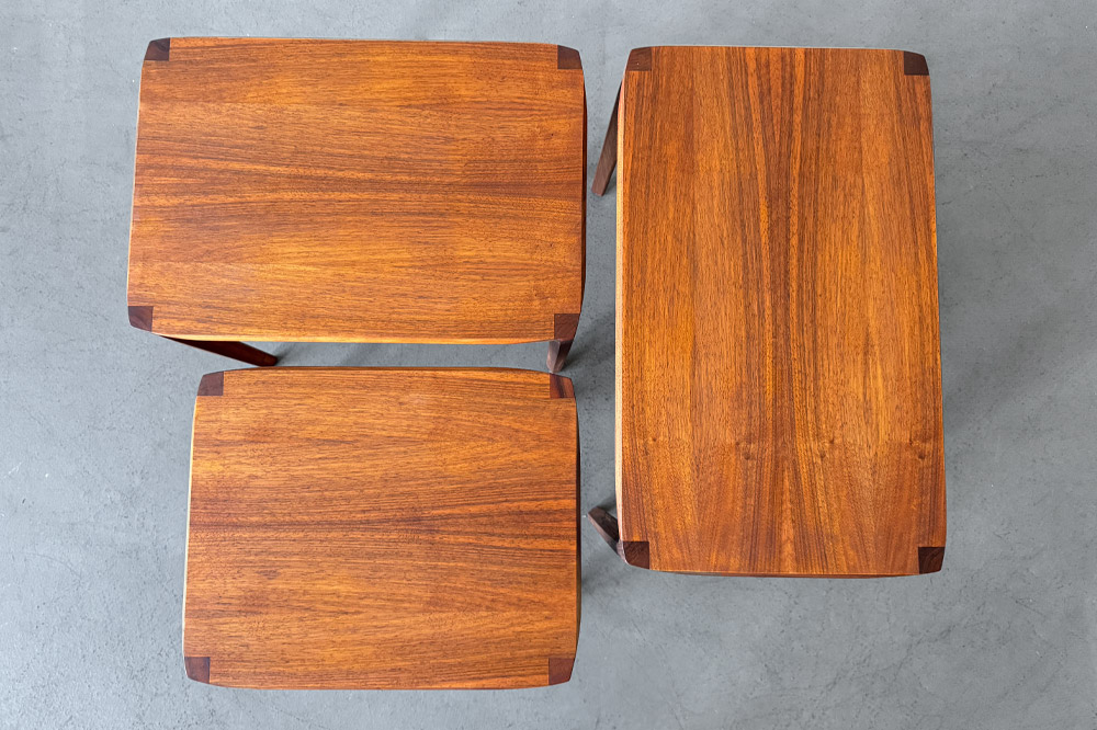 renz beistelltische vintage nussbaum