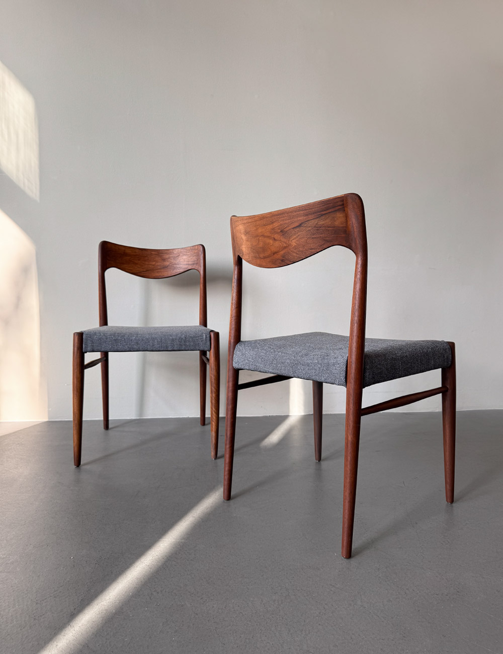 Teakholz Esszimmerstühle 60er vintage