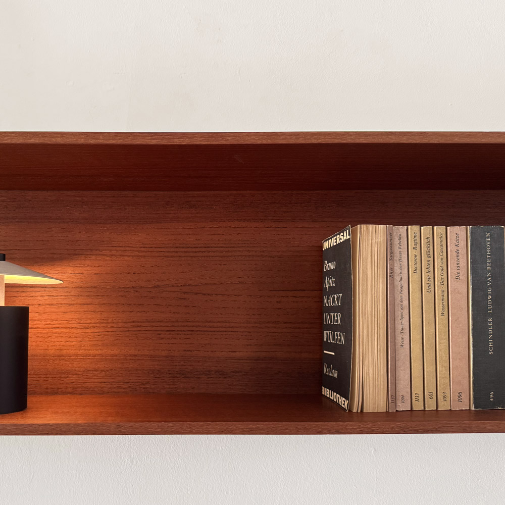Midcentury Wandregal Teakholz Uprofil