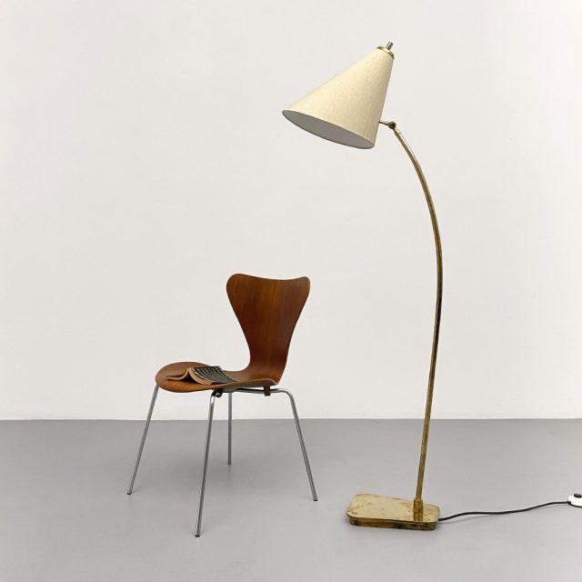 Messinglampe Tütenlampe 50er vintage